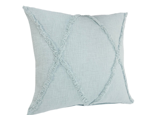 Set of Two Dark Gray Diamond Cotton Throw Pillow With Fringe