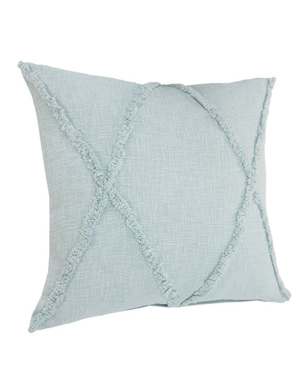 Set of Two Dark Gray Diamond Cotton Throw Pillow With Fringe