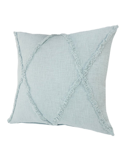 Set of Two Dark Gray Diamond Cotton Throw Pillow With Fringe