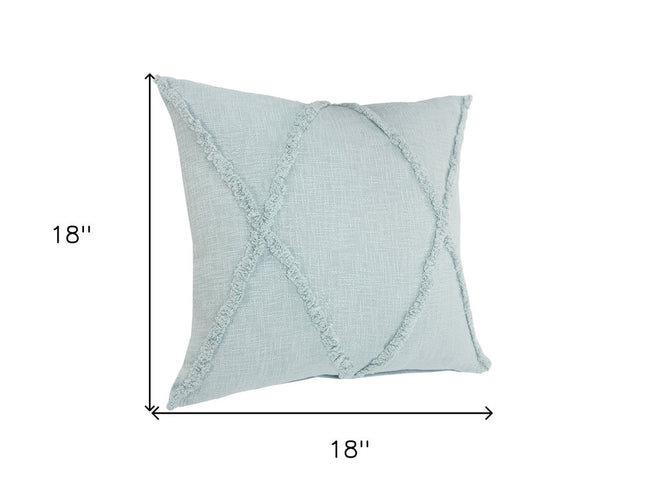 Set of Two Dark Gray Diamond Cotton Throw Pillow With Fringe