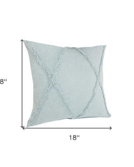 Set of Two Dark Gray Diamond Cotton Throw Pillow With Fringe