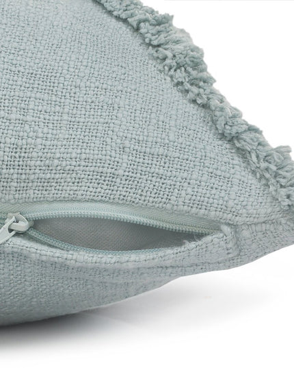 Set of Two Dark Gray Diamond Cotton Throw Pillow With Fringe