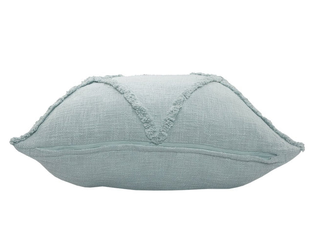 Set of Two Dark Gray Diamond Cotton Throw Pillow With Fringe