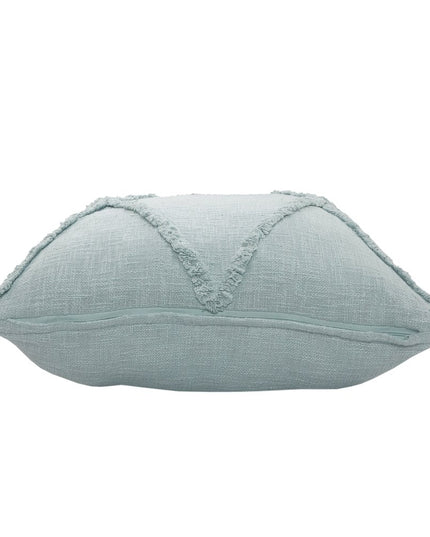 Set of Two Dark Gray Diamond Cotton Throw Pillow With Fringe