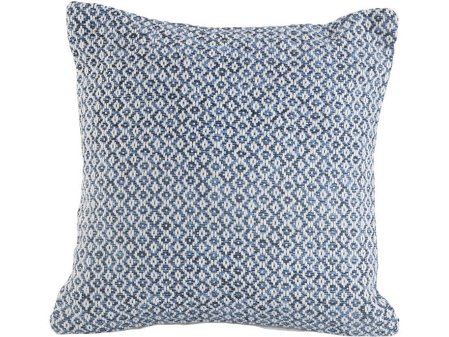 Set of Two Blue Chevron Cotton Throw Pillows