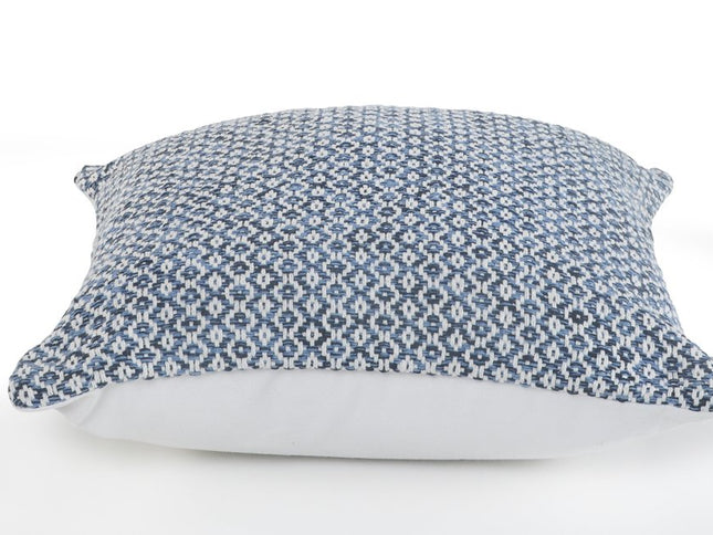 Set of Two Blue Chevron Cotton Throw Pillows