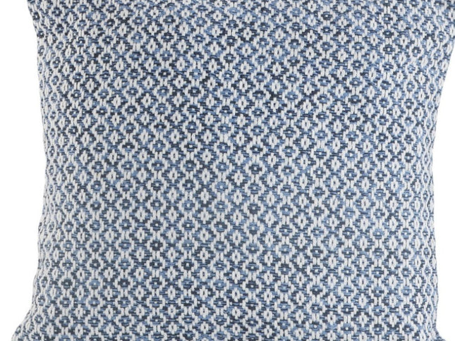 Set of Two Blue Chevron Cotton Throw Pillows