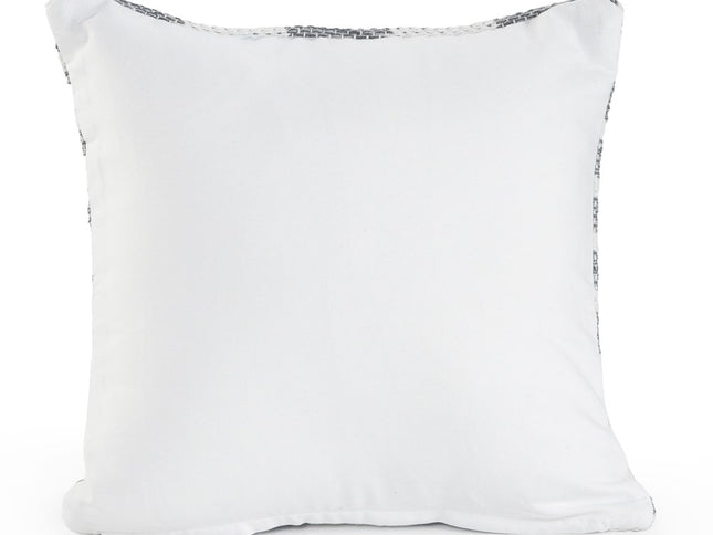 Set of Two 18" Gray Geometric Cotton Throw Pillows