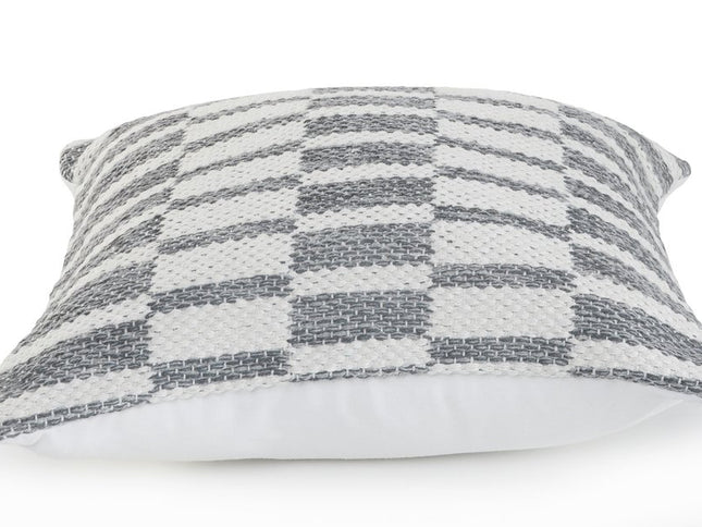 Set of Two 18" Gray Geometric Cotton Throw Pillows