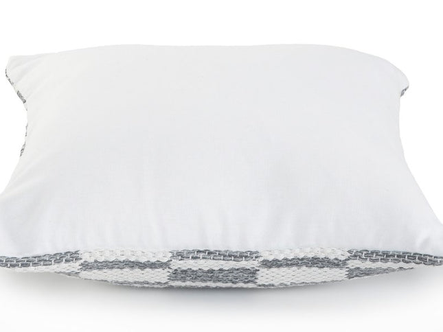 Set of Two 18" Gray Geometric Cotton Throw Pillows