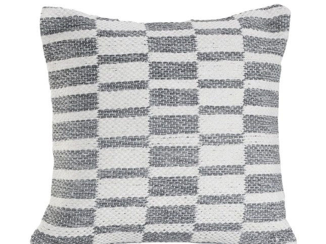 Set of Two 18" Gray Geometric Cotton Throw Pillows