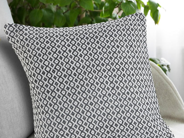 Set of Two Gray Chevron Cotton Throw Pillow