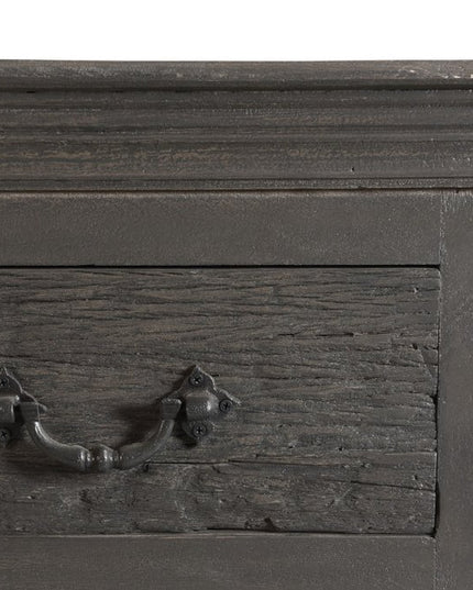 64" Brown Distressed Solid and Reclaimed Wood Seven Drawer Double Dresser