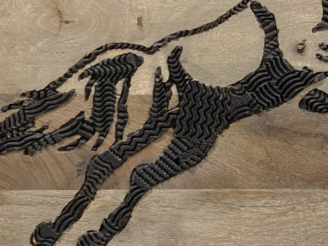 19" X 24" Black And Brown Horse Solid Wood Hanging Dimensional Sculpture