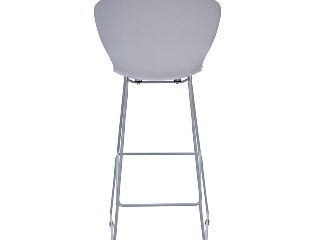 Set of Two 30" Gray Heavy Duty Plastic and Metal Low Back Bar Height Bar Chairs