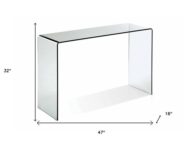 47" Clear Glass Block Console Table