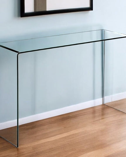 47" Clear Glass Block Console Table
