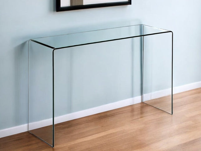 47" Clear Glass Block Console Table