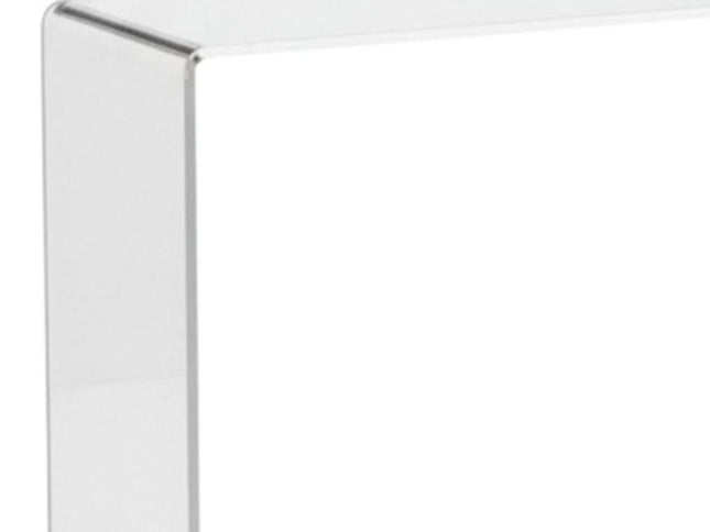 16" White Glass Block Console Table