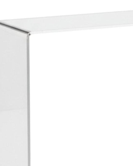 16" White Glass Block Console Table