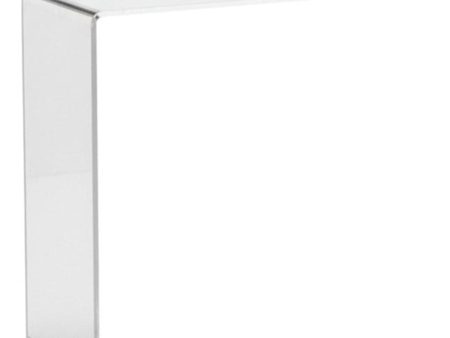 16" White Glass Block Console Table