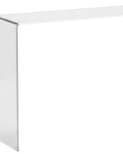 16" White Glass Block Console Table