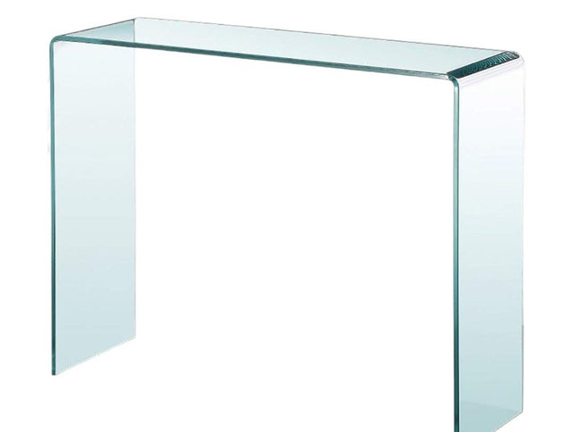16" Clear Glass Block Console Table