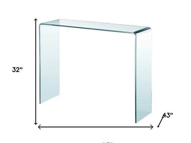 16" Clear Glass Block Console Table