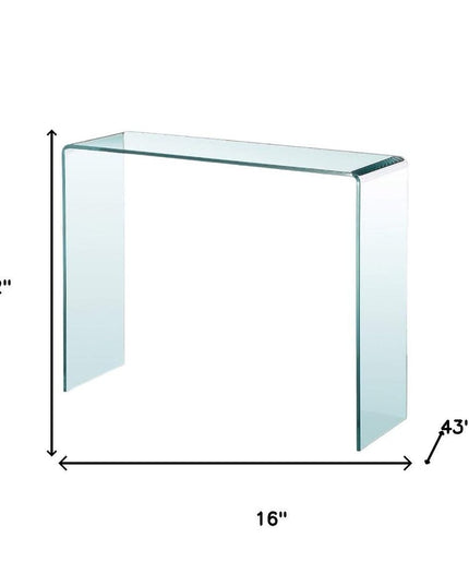 16" Clear Glass Block Console Table
