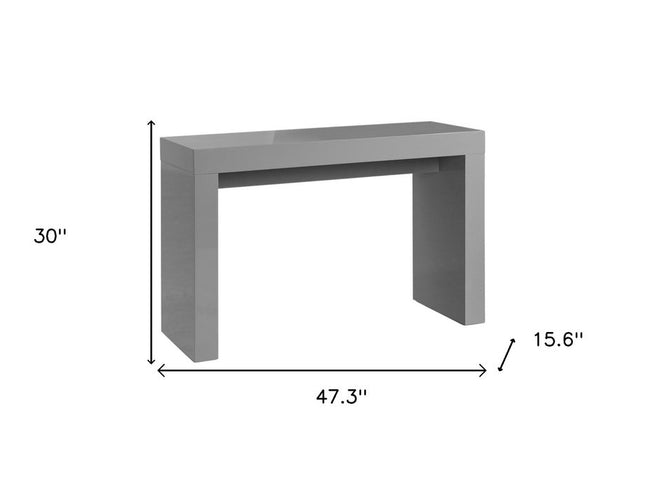 47" Gray Wood Block Console Table