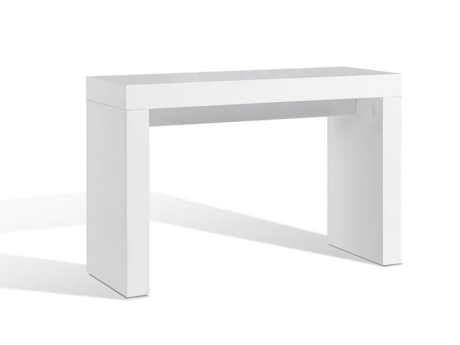 47" White Wood Block Console Table