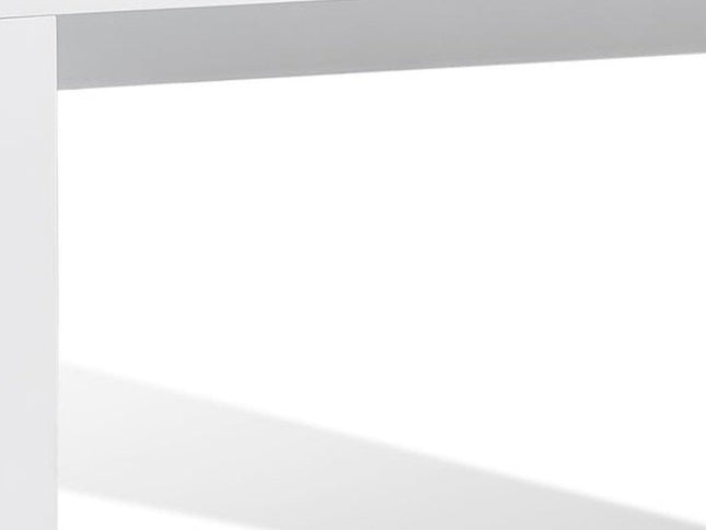 47" White Wood Block Console Table