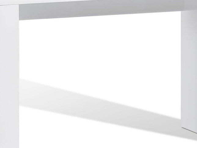 47" White Wood Block Console Table