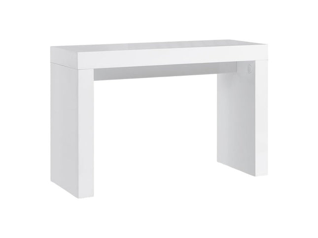 47" White Wood Block Console Table