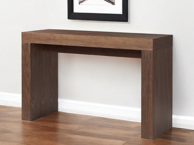47" Brown Wood Block Console Table