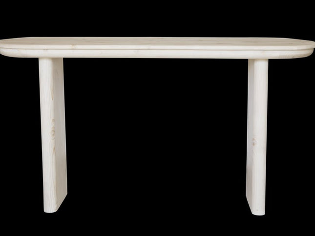 60" Natural Solid Wood Oval Console Table