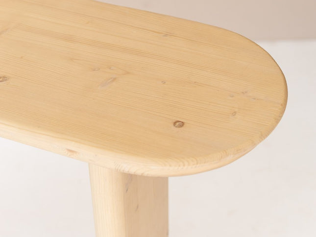 60" Natural Solid Wood Oval Console Table