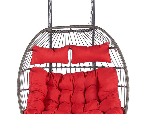 Red Solid Color Double Swing Chair