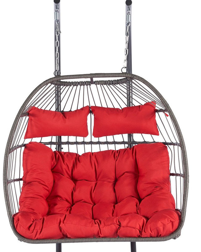 Red Solid Color Double Swing Chair