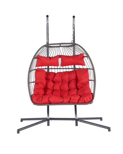 Red Solid Color Double Swing Chair