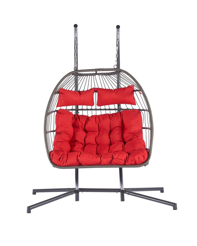 Red Solid Color Double Swing Chair