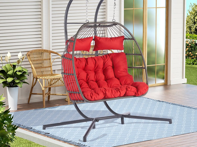 Red Solid Color Double Swing Chair