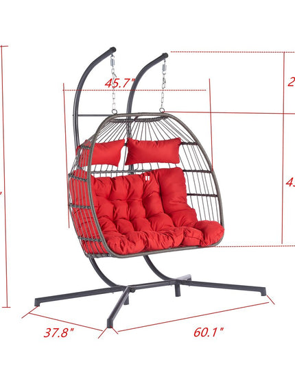 Red Solid Color Double Swing Chair
