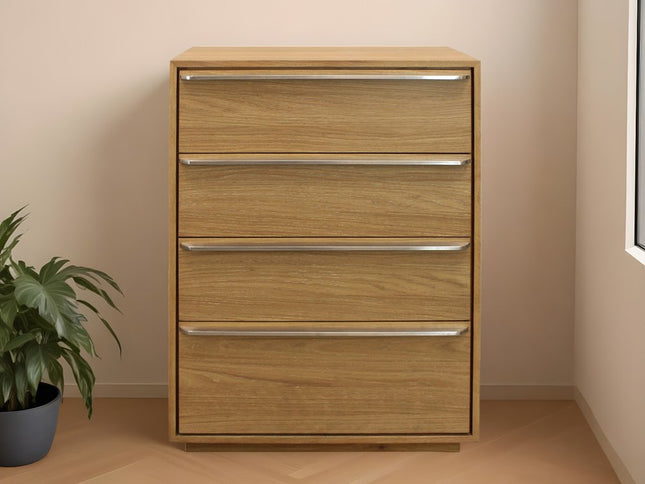 32" Natural Solid Wood Four Drawer Dresser