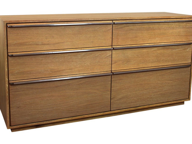 72" Brown Solid Wood Six Drawer Double Dresser