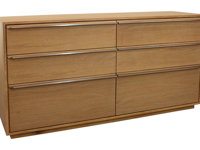 72" Brown Solid Wood Six Drawer Double Dresser