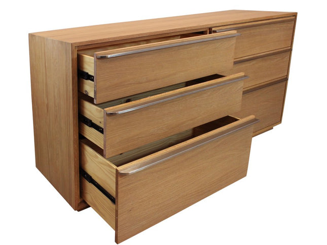 72" Brown Solid Wood Six Drawer Double Dresser