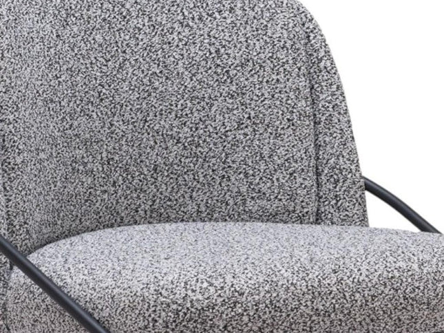 Set of Two 26" Black and White Faux Shearling and Steel Counter Height Bar Chairs