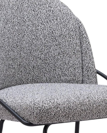 Set of Two 26" Black and White Faux Shearling and Steel Counter Height Bar Chairs