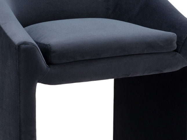 26" Gray and Gold Velvet and Steel Counter Height Bar Chair